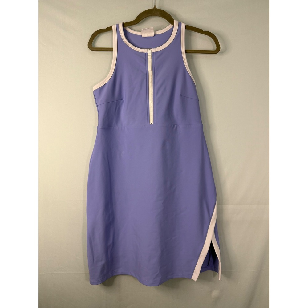 SAGE Collective Athletic Dress Womens Medium Periwinkle Lilac Quarter Zip Sporty